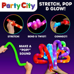 Party City stretchable sensory tubes for interactive fidget and sensory play
