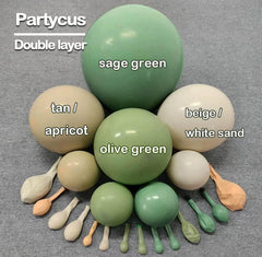 Partycus dusty olive-green balloons add soft natural tones to safari themes.