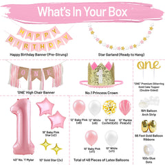 PartyHooman Happy Birthday banner creates a cohesive theme for family photos and cake moments