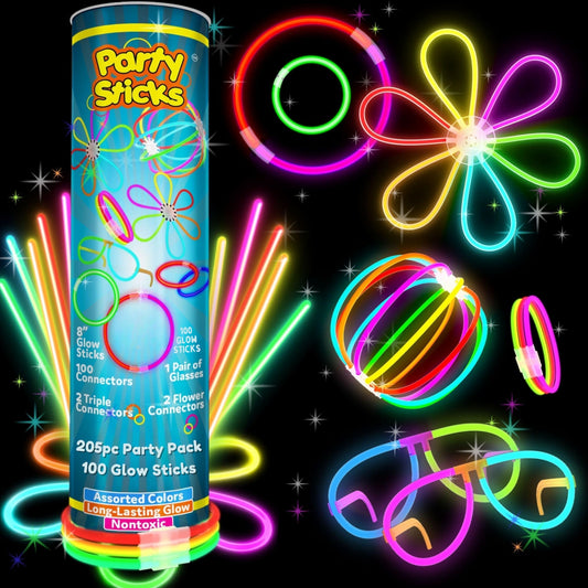 PartySticks glow stick eye glasses illuminate parties with hands-free glow and playful style.