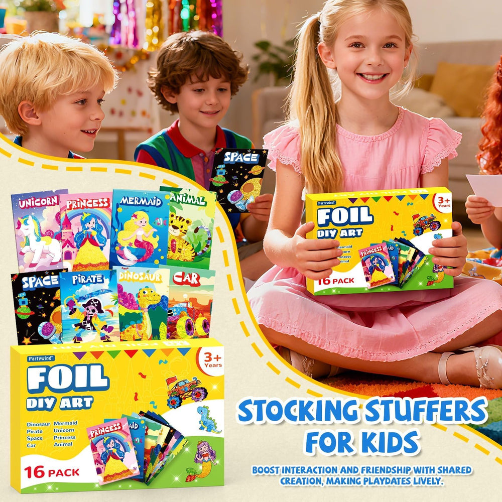 PARTYWIND foil art books pirate adventures page supports collaborative crafts