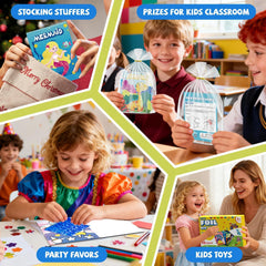 PARTYWIND foil art books space exploration page encourages hands-on decorating
