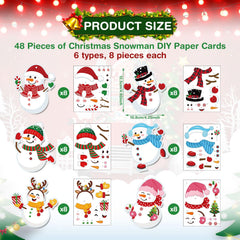 Pasimy snowman stickers six styles showcase vivid colors for festive classroom crafts.