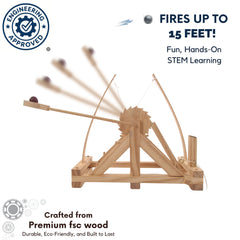 Pathfinders Leonardo da Vinci Catapult range-test showing launch distance exploration