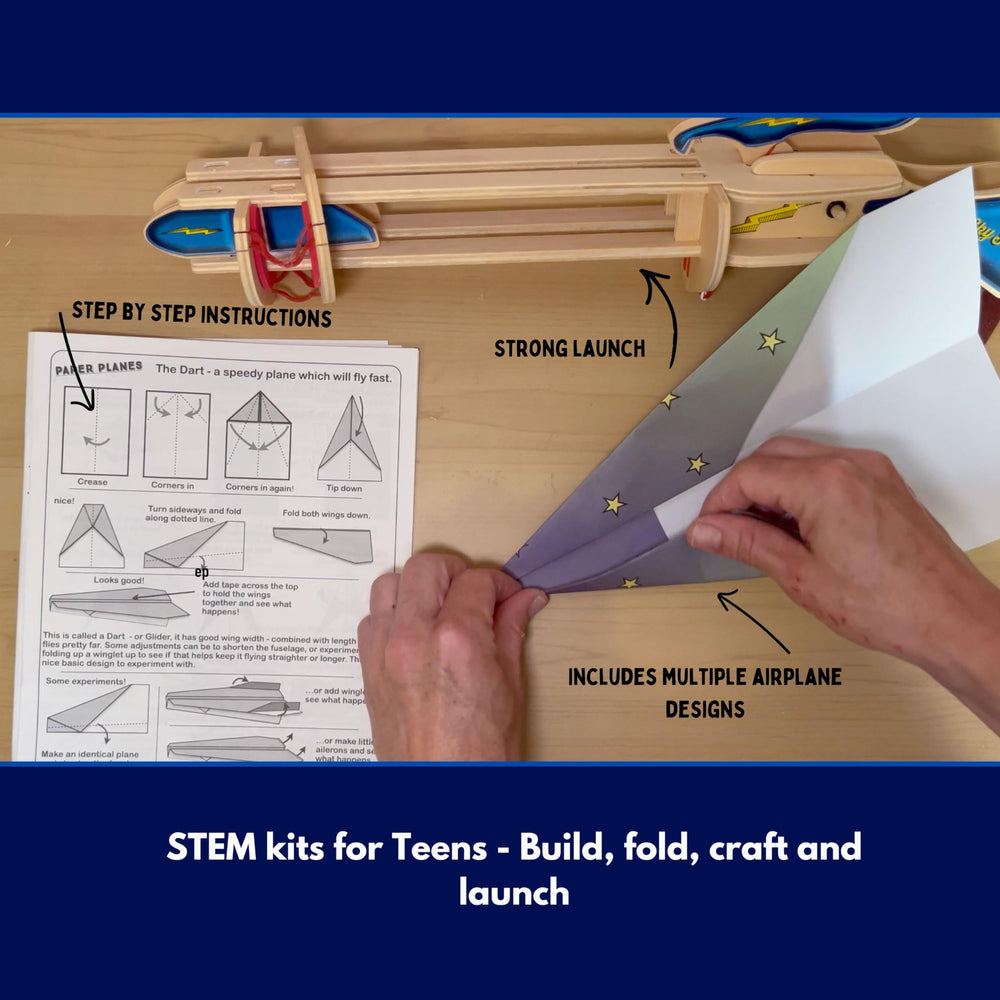 Pathfinders Paper Airplane Launcher design guides enable multiple flight styles