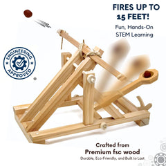 Pathfinders catapult in test mode demonstrates distance and trajectory in classroom-friendly setups.