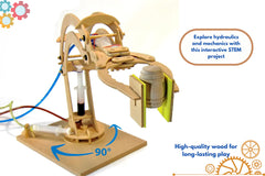 Pathfinders STEM Kit arm movement demo shows lifting and rotating capabilities
