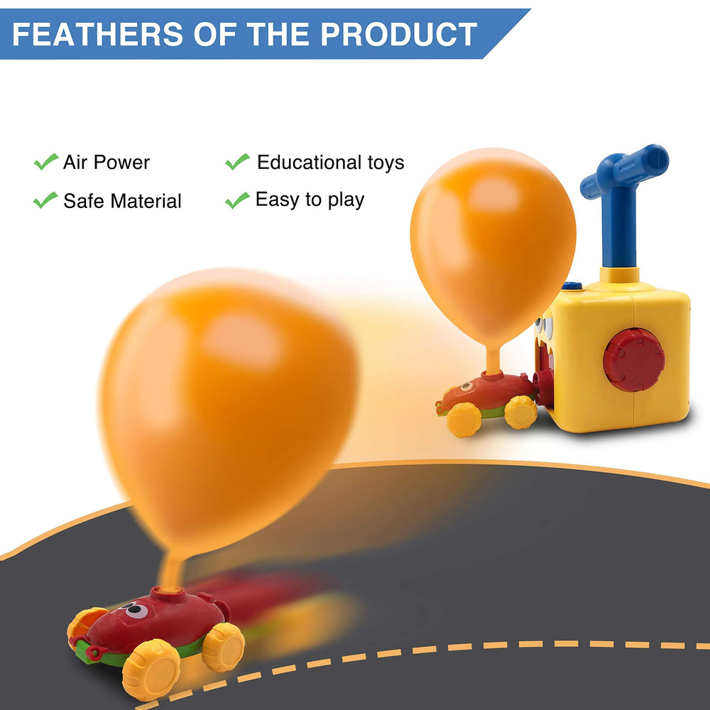 Pathosio Pets balloon car toy yellow duck release button demonstrates immediate forward motion