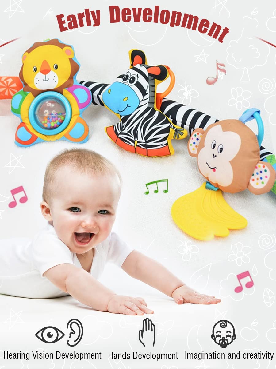 Pau1Hami1ton monkey teether with soft textures for baby soothing