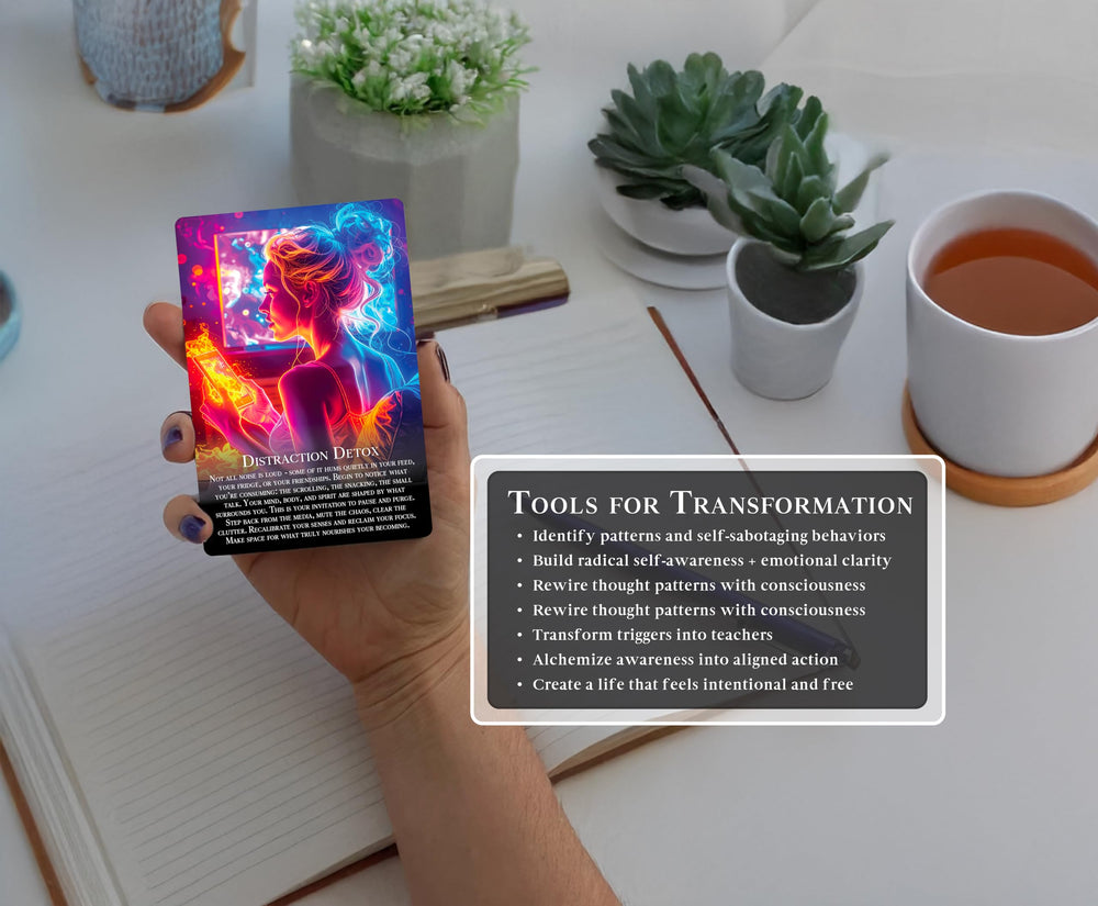 Pauseology Alchemy of Awareness deck shadow-work card guides inner exploration.