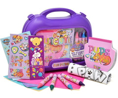 Paw Patrol coloring and activity carry case with tools for on-the-go creativity.