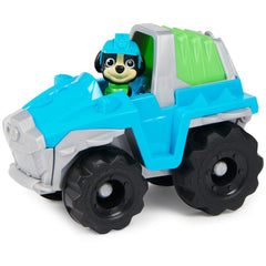 Dinosaur Rescue vehicle close-up with working wheels for rolling missions.