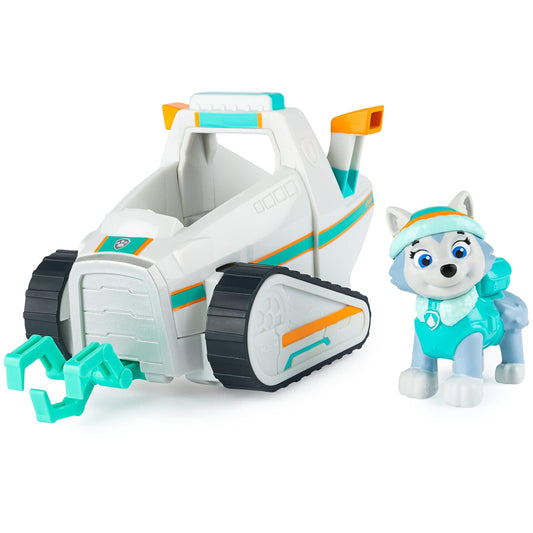 PAW Patrol Everest snow plow vehicle with working wheels for imaginative rescue play.