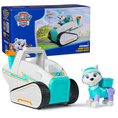 Paw Patrol Everest snow plow vehicle with collectible figure for imaginative play.