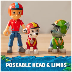 Rubble figure with construction helmet for building-inspired play