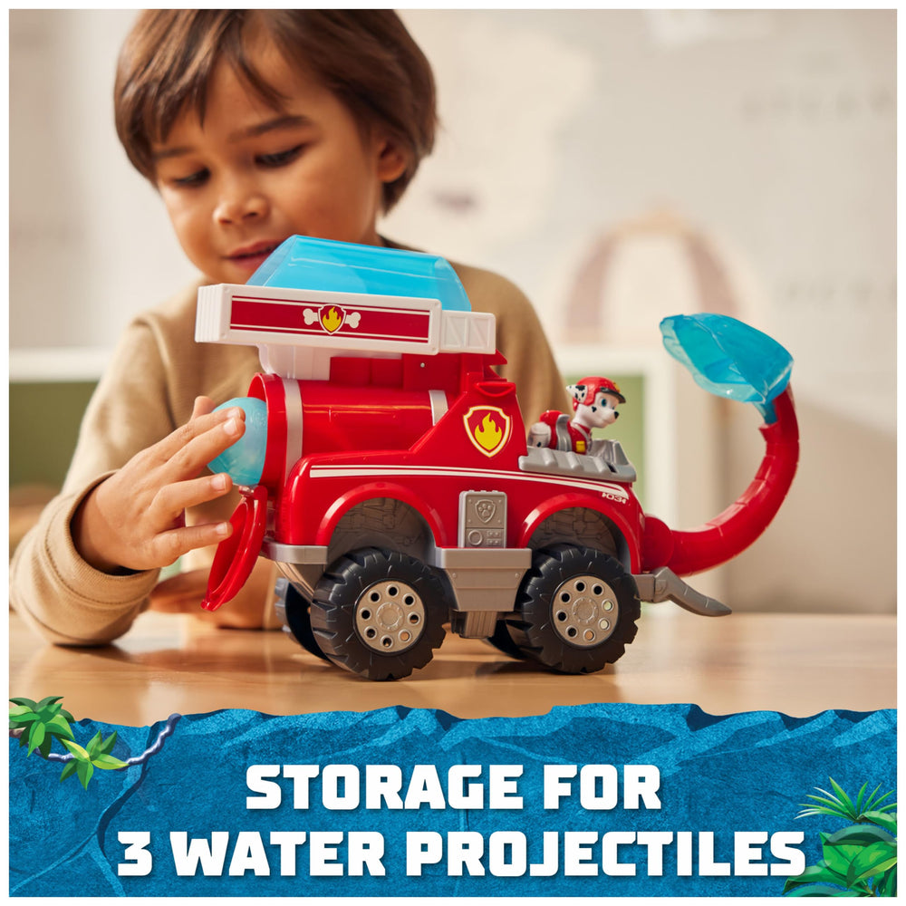 Paw Patrol Jungle Pups trunk launch action demonstrates intuitive firing sequence