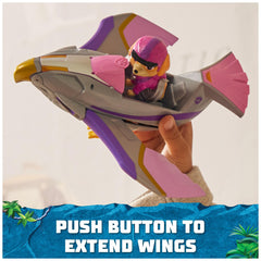 Wings pop-out feature on Skye Falcon vehicle in action.