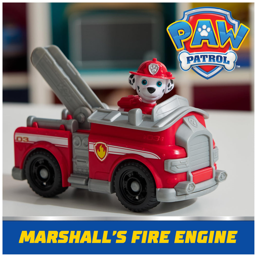 PAW Patrol Marshall Fire Truck driver-seat view supports hands-on role-play.