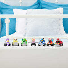 PAW Patrol Mighty Movie vehicle display helps organize play shelf
