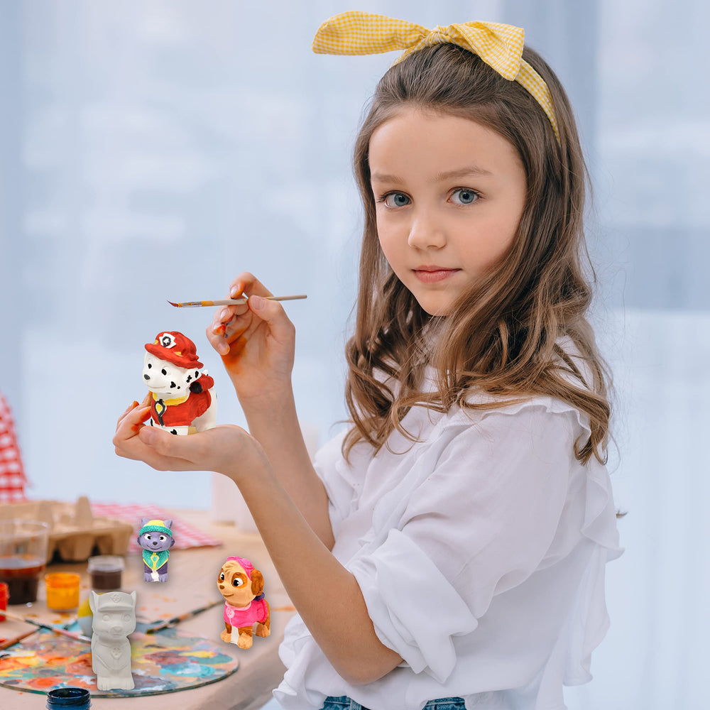 Paw Patrol Paint Your Own Figurines bookmark adds reading-friendly extras to crafts