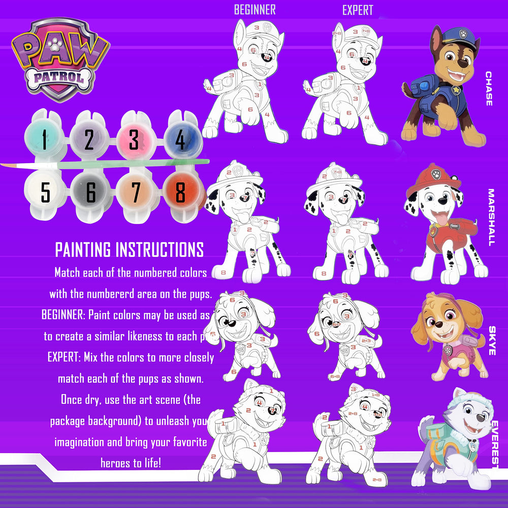 Paw Patrol Paint Your Own Figurines brush enables smooth painting and precise detailing