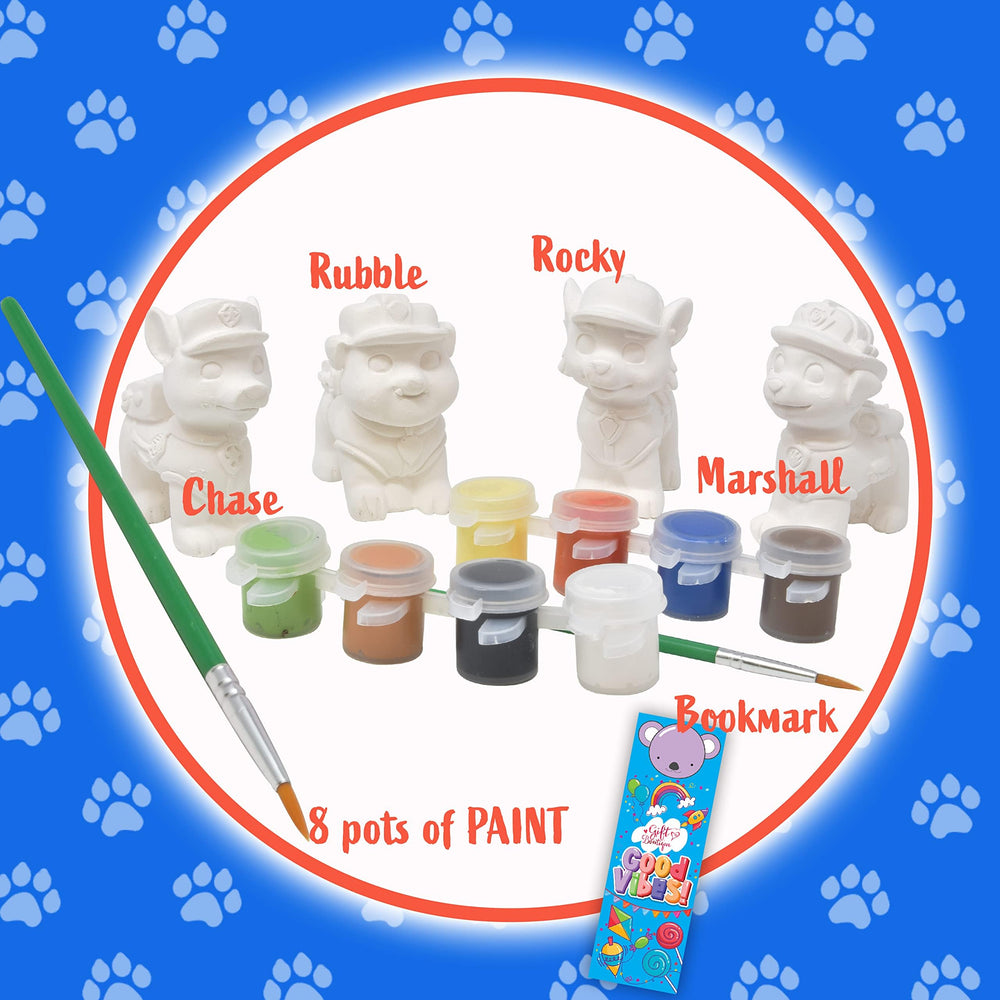 Paw Patrol Marshall figurine awaits colorful decoration and imaginative play.