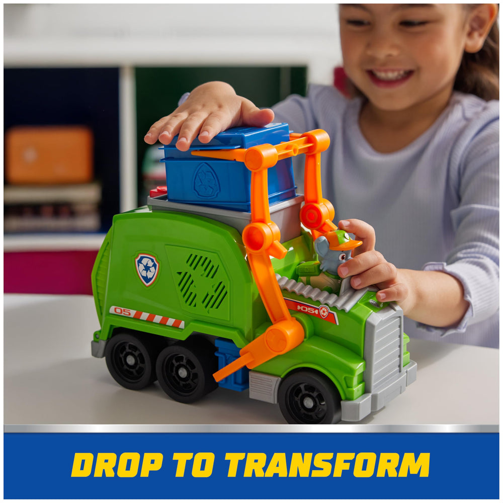PAW Patrol ramp lowers to reveal transformed mini vehicle.