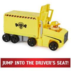 Paw Patrol rescue crane maneuvering with Rubble at controls.