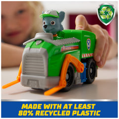 Recycle truck wheels turn smoothly for dynamic roll-and-rescue play.