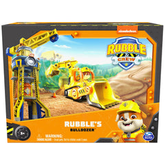 PAW Patrol Rubble figure with truck supports family-friendly storytelling adventures.