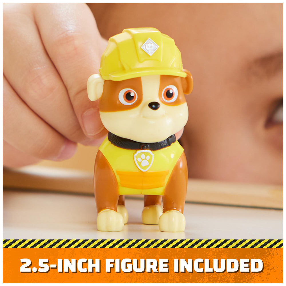 PAW Patrol Rubble vehicle promotes rolling wheels for smooth play sessions.