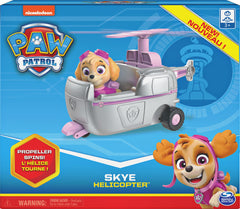 Close view of Skye figure seated inside the helicopter cockpit for role-play.