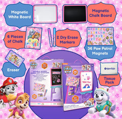 Paw Patrol chalkboard side on easel for creative doodling with chalk