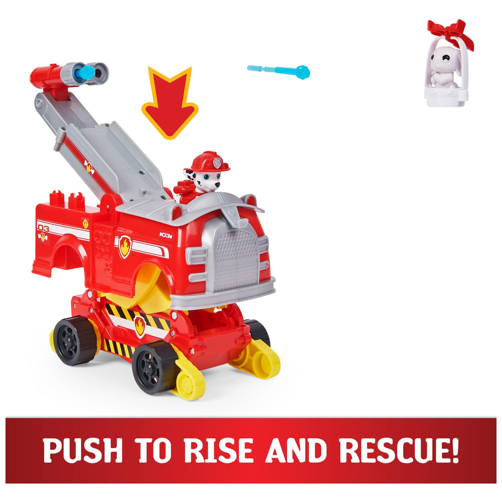 PAW Patrol water projectile launcher on the side of the vehicle in action
