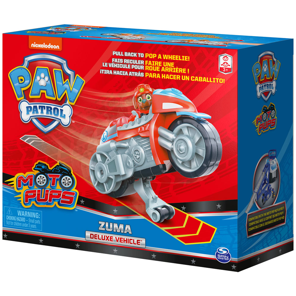 PAW Patrol Zuma Deluxe Vehicle pull-back mechanism enables instant starts.