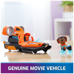 Paw Patrol Zuma Mighty Jet Boat lights enhance nighttime rescue play.