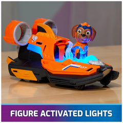 Paw Patrol Zuma Mighty Jet Boat vehicle with authentic movie styling for pretend rescues.