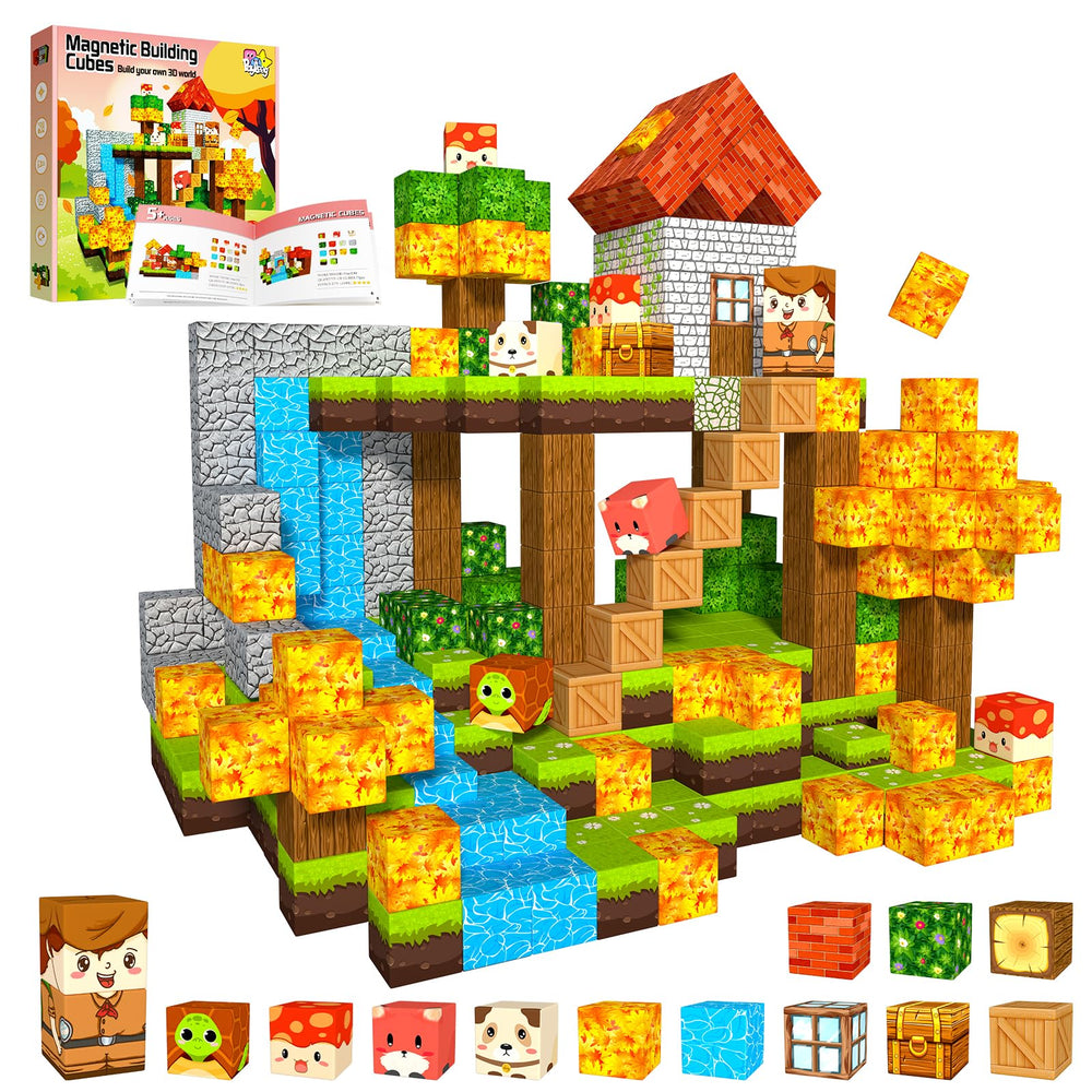 Payleeg magnetic forest cubes spark imaginative play and sturdy tower-building