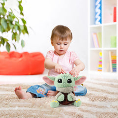 PAZATAO Baby Yoda Plush full body shot highlights portable travel-friendly size