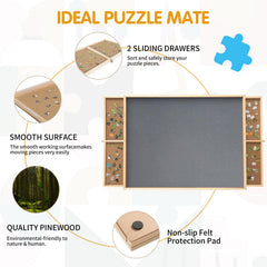 PAZIONMI 30x22 inch board fits on desks for space-saving puzzling.
