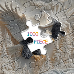 Pazzocenter The Carved Eagle puzzle back-lettered pieces—easier section sorting and relaxed puzzling.