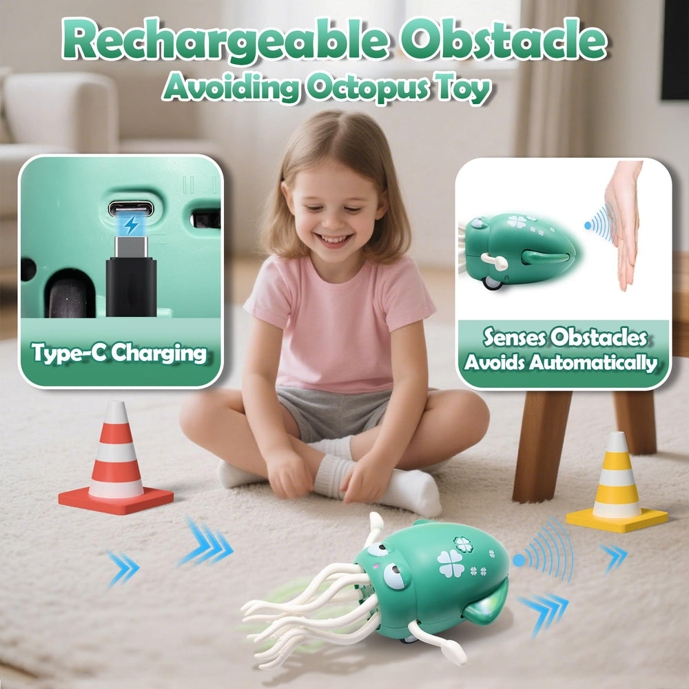 Pbooo Dancing Octopus USB rechargeability means long, mess-free play sessions