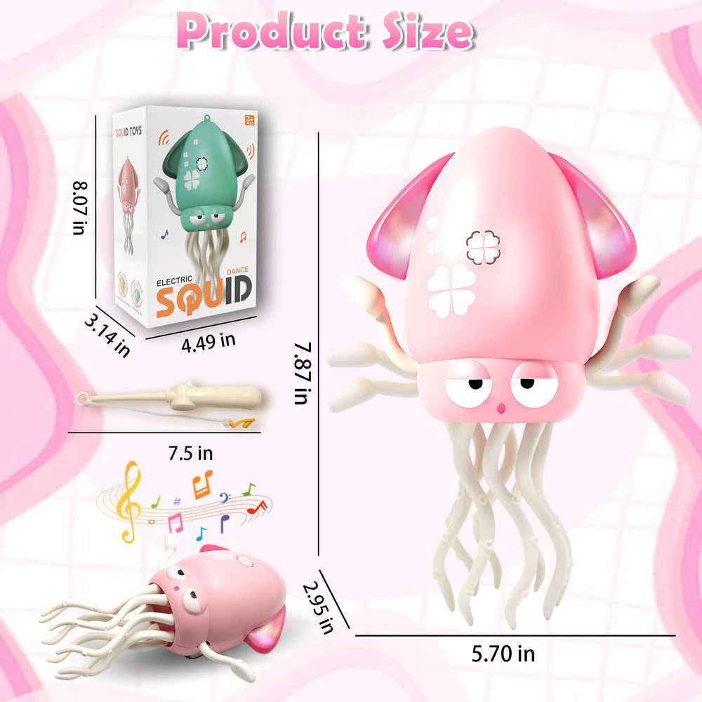 Pbooo octopus LED light feature attracts toddlers' attention while music plays.