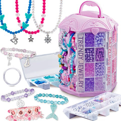 P&C Bead Bracelet Kit with castle storage keeps beads organized during playtime.