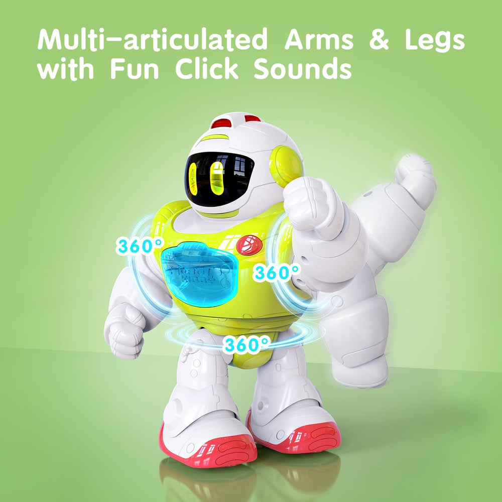 P&C toy robot offers built-in music and sounds for engaging play sessions.