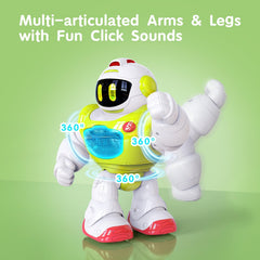 P&C toy robot offers built-in music and sounds for engaging play sessions.