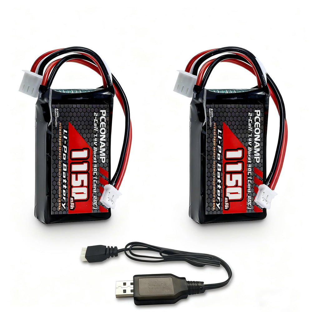 PCEONAMP SCX24 battery 1150mAh 2S compact power for RC cars.
