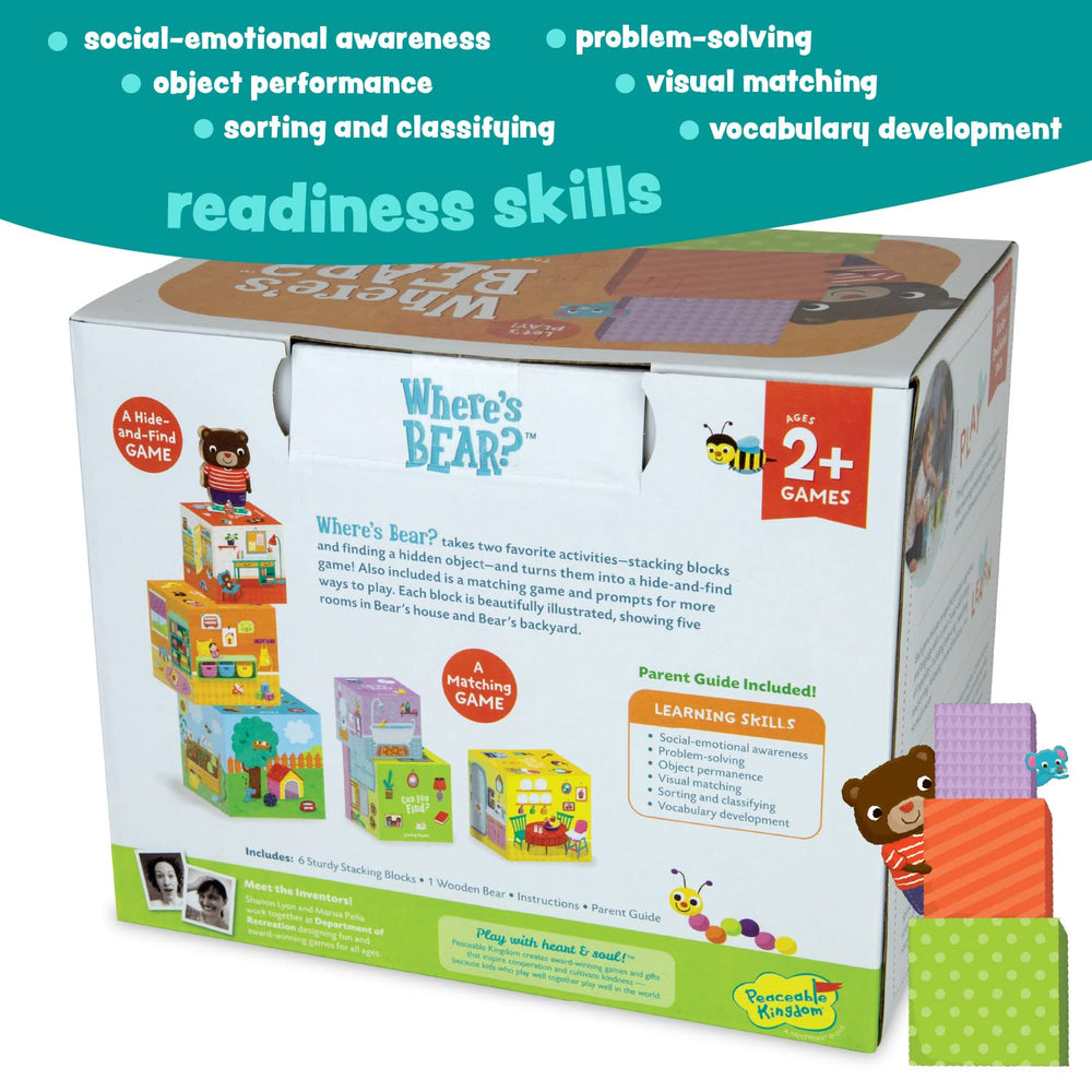 Peaceable Kingdom bear house rooms illustration supports sorting and matching skills.