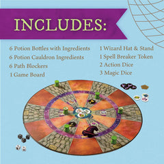 Peaceable Kingdom Cauldron Quest wizard hat stand adds playful focal point.