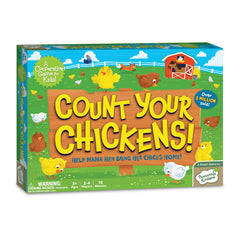 Peaceable Kingdom Count Your Chickens game box ready for family game night